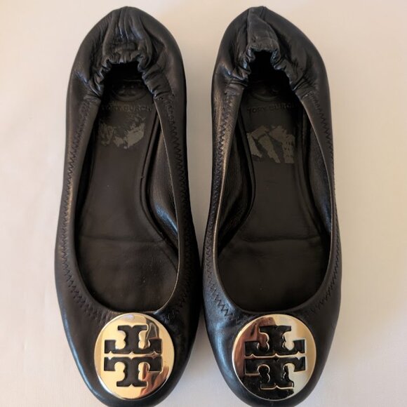 Tory Burch Claire Black Ballet Flats Women Size 7.5 - Picture 1 of 5